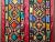 Vintage Uzbek Quilt, Hand-Stitched Silk, Geometric Pattern, Red & Turquoise, 39” X 73” For Sale - Image 9 of 12