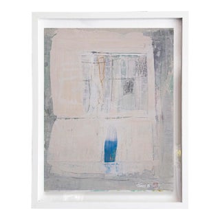 "Janus.IX" Framed Contemporary Original Abstract Minimalist Mixed-Media Painting For Sale