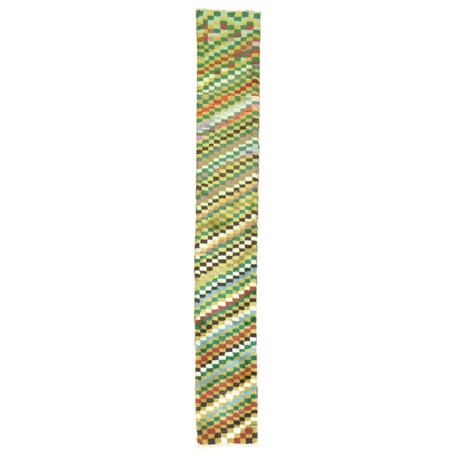 Mid 20th Century Mid 20th Century Turkish Deco Runner - 1'8" x 10'7" For Sale - Image 5 of 18