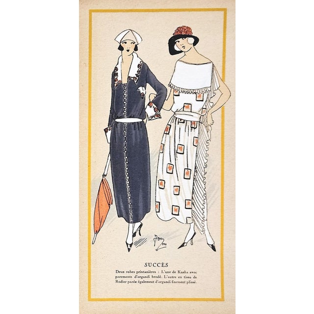 1922 Rare ARTIFACT-French Art Deco Tri-Fold Set of Couture Fashion Pochoirs For Sale In New York - Image 6 of 6