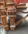 English Pair of Vintage Baroque Style Carved Wood Armchairs With Floral Upholstery & Rust Seats For Sale - Image 3 of 12