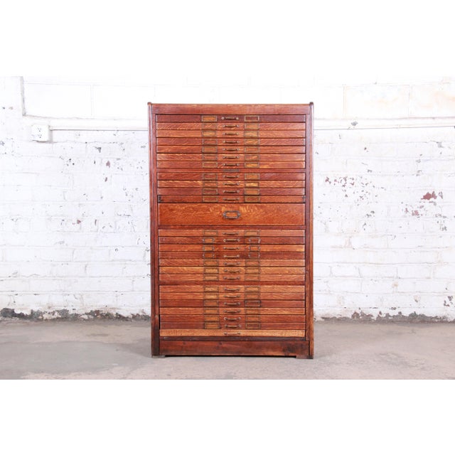 Antique Oak 26 Drawer Map Flat File Circa 1913 Chairish