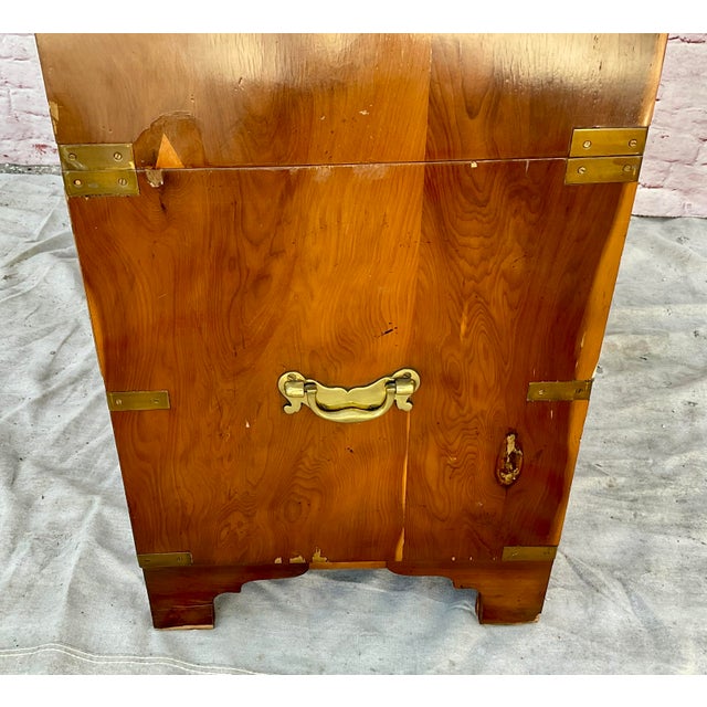Regency Style Walnut Campaign Chest of Drawers With Brass Accents For Sale In Tampa - Image 6 of 13