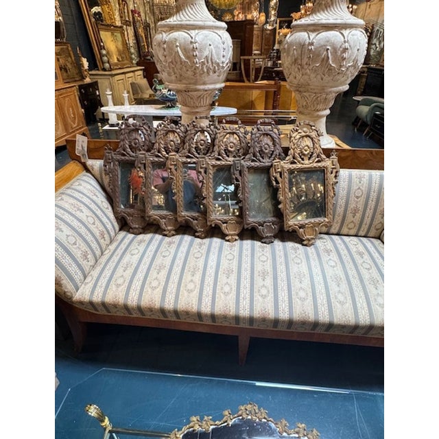 Wood Set of 6 18th C. Italian Carved Mirrors For Sale - Image 7 of 7