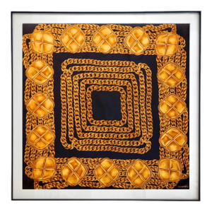 Framed Chanel Silk Scarf 1980s - Midnight Black Frame