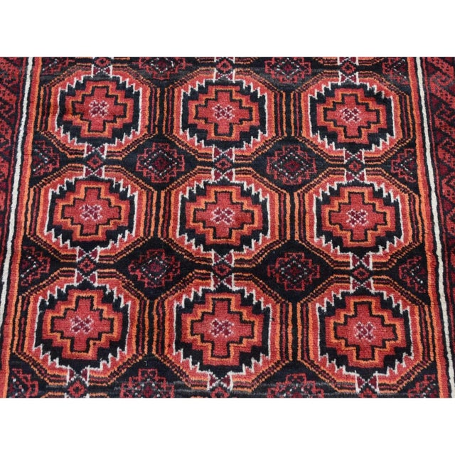 1960 Prismatic Red Vintage Persian Clean with No Wear Pure Wool Hand Knotted Rug For Sale - Image 11 of 11