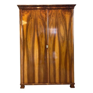 Biedermeier Walnut Veneer Wardrobe For Sale