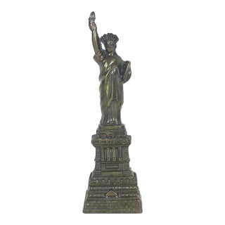 Vintage Statue of Liberty Small Gold Metal Souvenir of New York City For Sale
