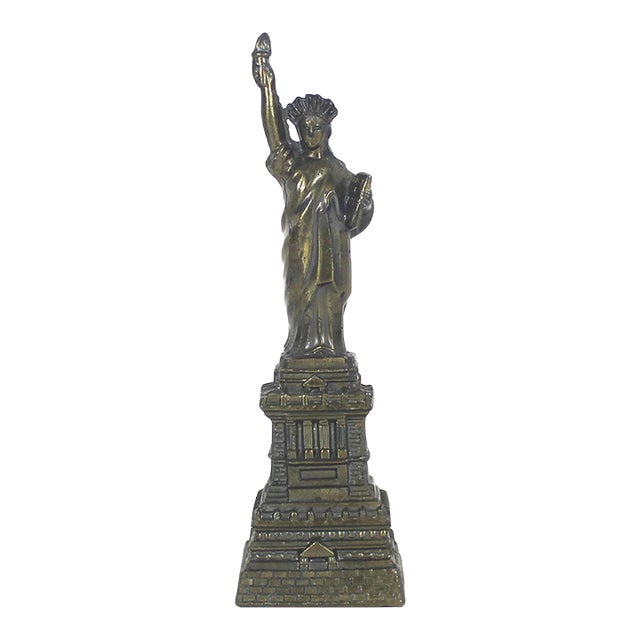 Vintage Statue of Liberty Small Gold Metal Souvenir of New York City For Sale