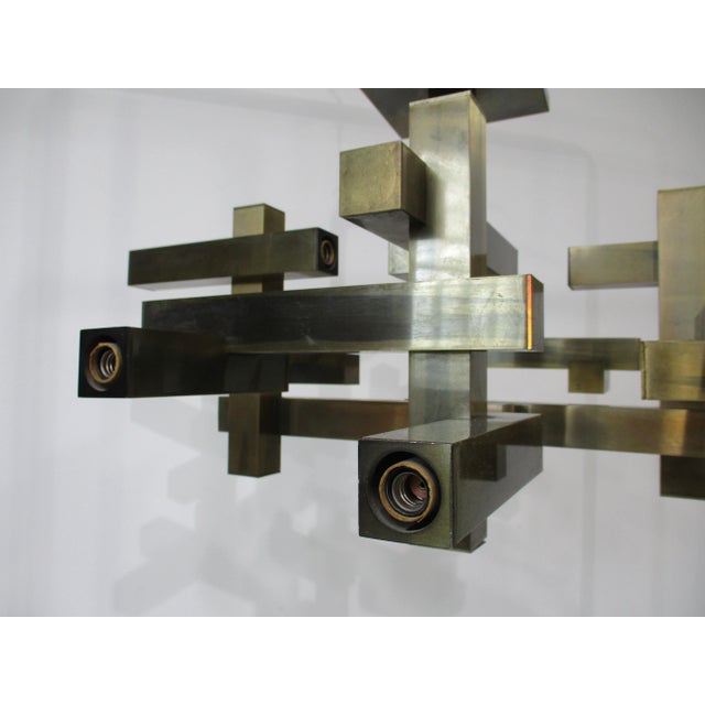 Mid-Century Modern 70's Gaetano Sciolari Cityscape Chandelier Italy For Sale - Image 3 of 14