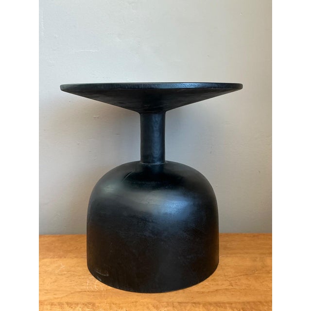 Vintage Modernist Black Wood Accent Table For Sale - Image 14 of 18