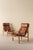 Great pair of safari chairs model Hunter designed by Torbjørn Afdal, produced by Bruksbo. Original brown leather cushions....