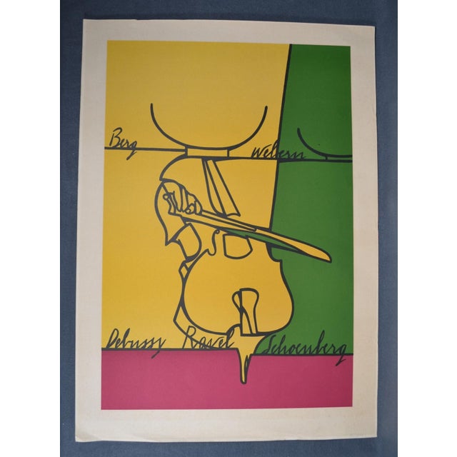 Valerio Adami, Debussy, Ravel, Schonberg, Color Print, 1980s For Sale - Image 13 of 13