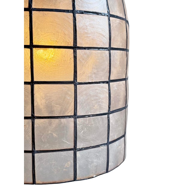 2020s Capiz Shell Bell Pendant Light Small For Sale - Image 5 of 13