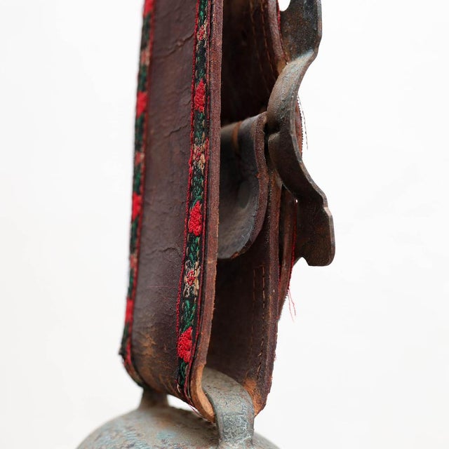Traditional French Rustic Bronze and Leather Bell, 1960s For Sale - Image 15 of 18