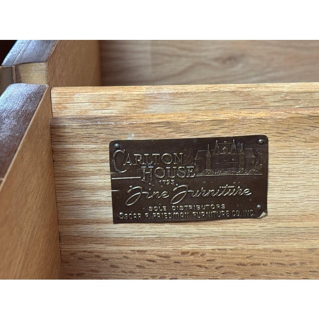 Vintage Merton Gershun-Style Walnut Lowboy Dresser by Carlton House For Sale In New York - Image 6 of 11