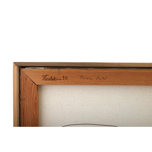 Large Expressionist Painting "Fowl Play" by Artist Virginia Cohn Parkum For Sale - Image 9 of 9