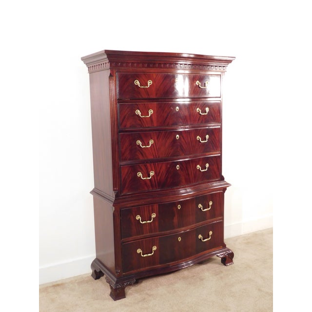 Thomasville Flame Mahogany Chippendale Tall Chest on Chest