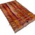 Vintage Filikli Tulu Rug 3x5 – Konya Long Pile Vertical Stripes in Orange & Red For Sale - Image 4 of 5