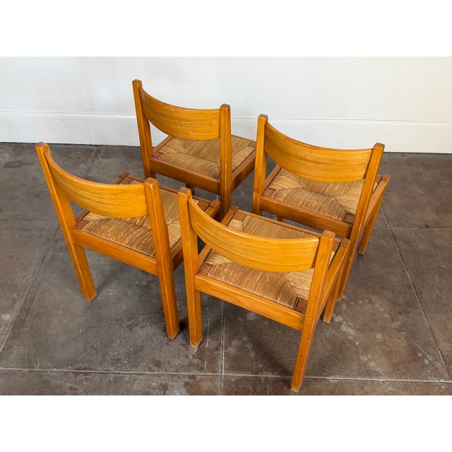 Vintage 1970's Maison Regain Elm Dining Chairs For Sale - Image 12 of 18