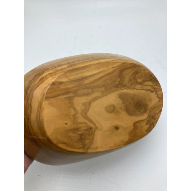 1960s 1960s Handcrafted Artisan Olive Wood Bowl For Sale - Image 5 of 9