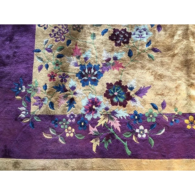 Antique Purple Art Deco Chinese Rug For Sale In Los Angeles - Image 6 of 9