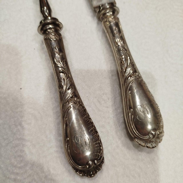 Silver Cutlery Set, 1800s, Set of 2 For Sale - Image 13 of 18