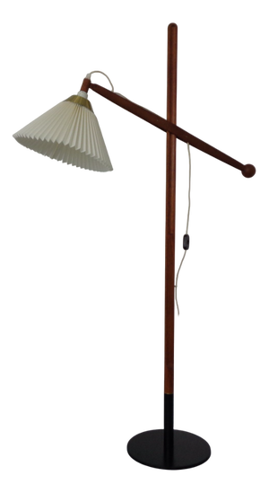 Model 325 Adjustable Floor Lamp in Teak by Vilhelm Wohlert for Le Klint, Denmark, 1950s