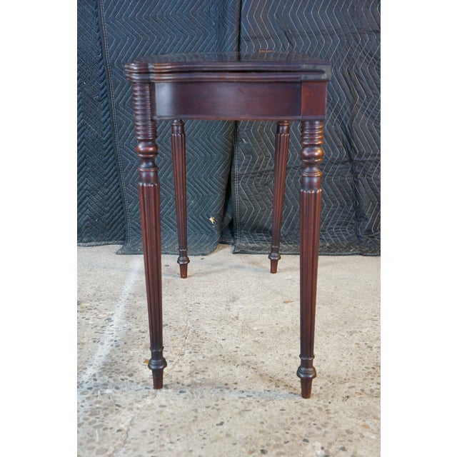 Antique Early 19th C. American Federal Serpentine Mahogany Console Game Table For Sale - Image 17 of 18
