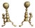 Large 19th Century Brass Fire Dogs, Set of 2 For Sale