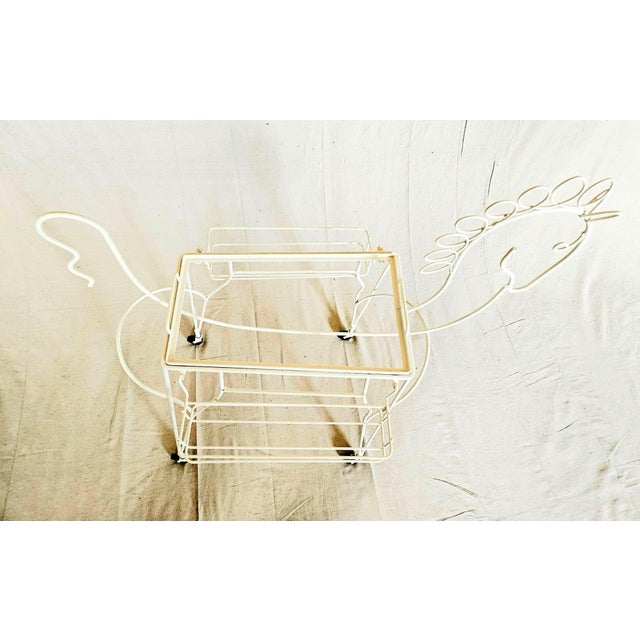 MCM Retro Weinberg Style Pony Bar Cart Tray on Swivel Wheels For Sale - Image 4 of 12