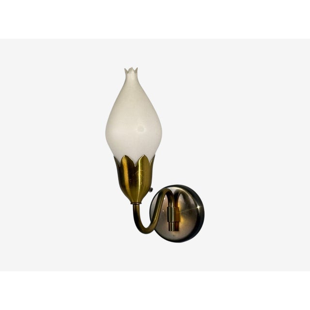 Metal 1950s Mid-Century Modern Fog & Mørup, Wall Lights, Brass, Glass - a Pair For Sale - Image 7 of 10