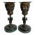 Pair of Antique Bronze and Green Marble Mantle Vases For Sale