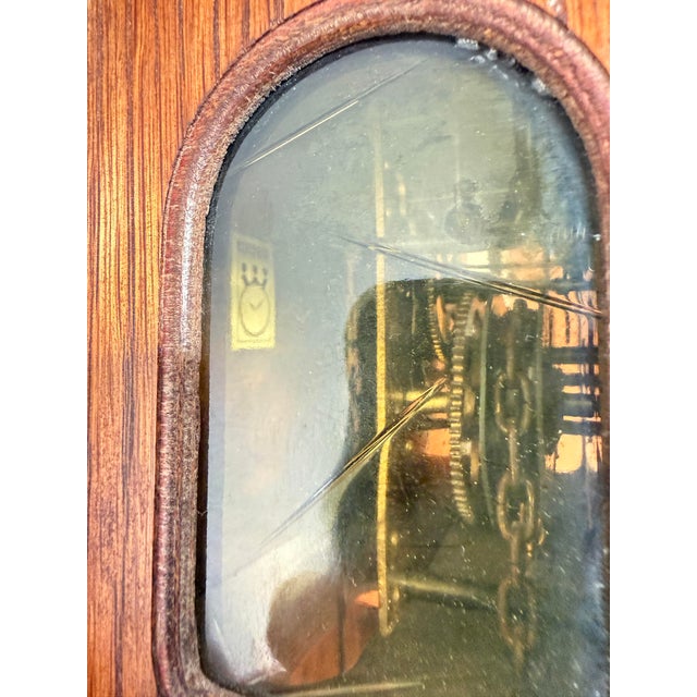 Mid-Century Dutch Baroque Revival Wall Clock with Atlas Pediment from Warmink Zaanse, 1950s For Sale - Image 13 of 14