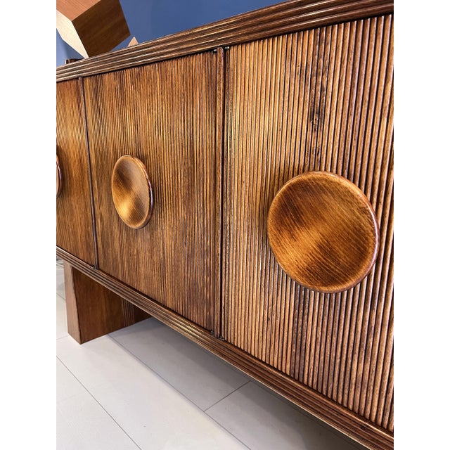 Art Deco Reeded Sideboard, 1940s For Sale - Image 6 of 10