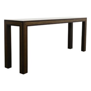 Brass Inlay Parsons Console Table by John Richardson For Sale