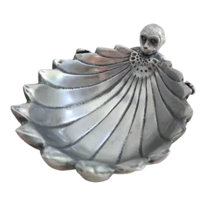 Arthur Court Polished Aluminum Banana Bowl & Monkey