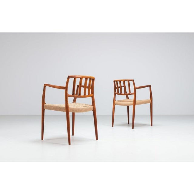 Model 66 Armchairs in Teak and Paper Cord by Niels Otto Moller, Denmark, 1970, Set of 4 For Sale - Image 6 of 15