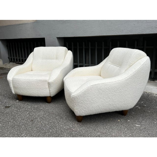 Torino Armchairs in Mohair and White Bouclé with Sinuous Armrests, 2000s, Set of 2 For Sale - Image 6 of 18
