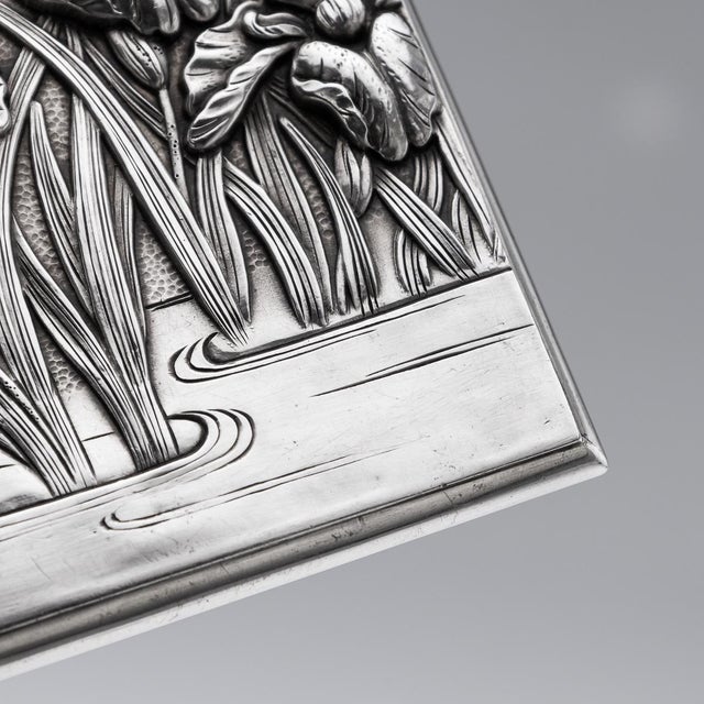 1900 - 1909 Antique 20th Century Japanese Meiji Silver Card Case, 1900s For Sale - Image 5 of 16