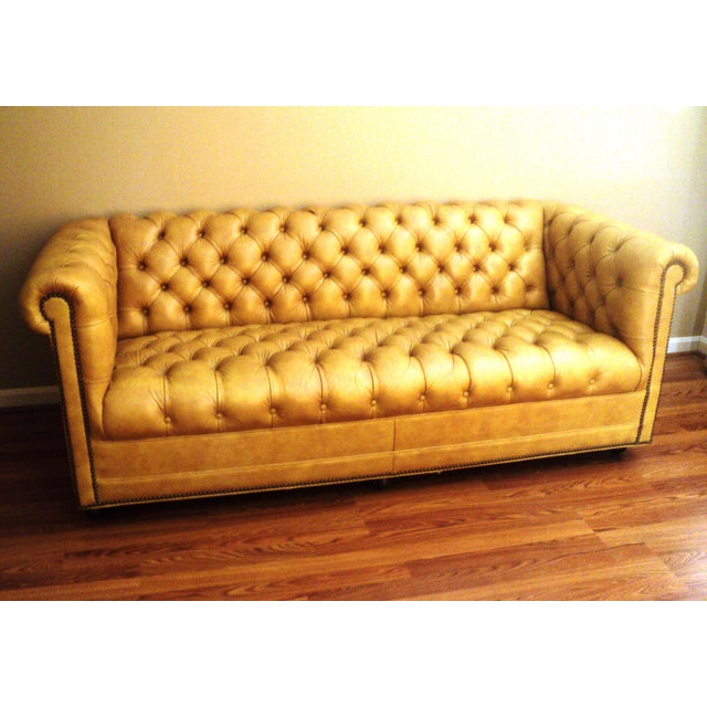 Leathercraft Golden Tan Chesterfield Sofa Chairish
