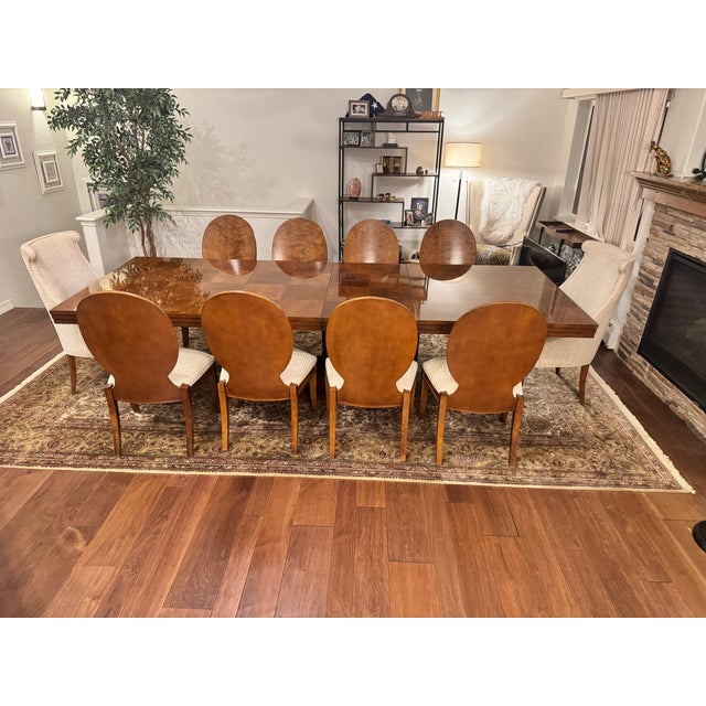 Bring dramatic contemporary elegance to your dining space with this complete, high-end 11-piece Century Furniture dining...