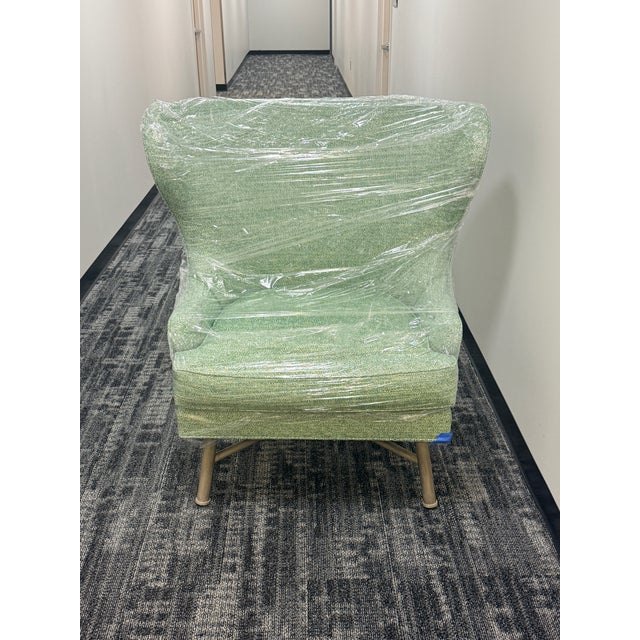Textile Custom Stewart Furniture Wingback in Thibaut Fabric For Sale - Image 7 of 14