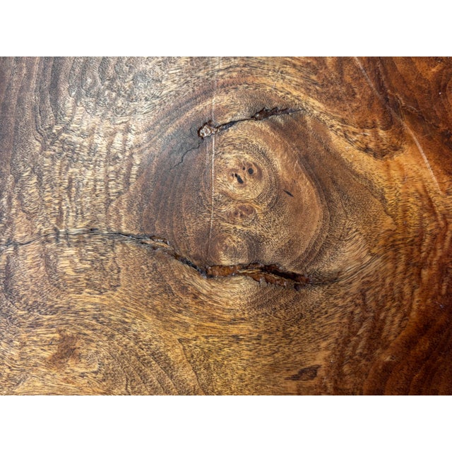 Wood 1960s Mid Century MCM Milo Baughman Style Burl Extension Table For Sale - Image 7 of 7