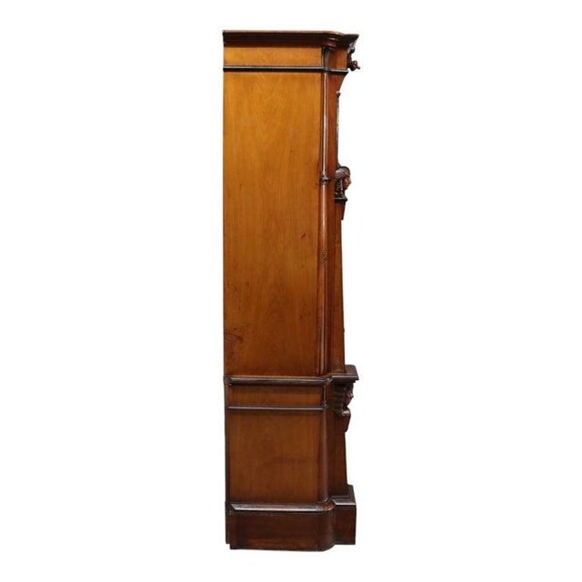 Rare Antique Victorian Egyptian Revival Figural Carved Walnut Secretary C1880 For Sale - Image 18 of 18