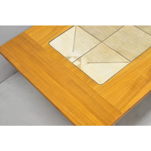 Late 20th Century Vintage Gangso Mobler Mid Century Danish Modern Teak Tile Top Coffee Table For Sale - Image 5 of 11
