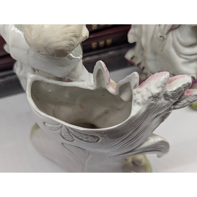 Antique Porcelain Spill Vase Pair – Romantic Boy & Girl Figurines For Sale In Dallas - Image 6 of 10
