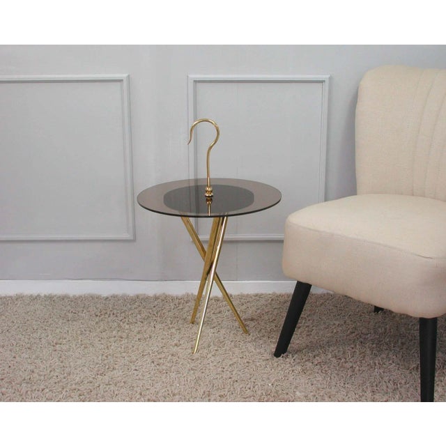 Mid-Century Italian Brass and Tinted Glass Occasional Table, 1950s For Sale - Image 11 of 13