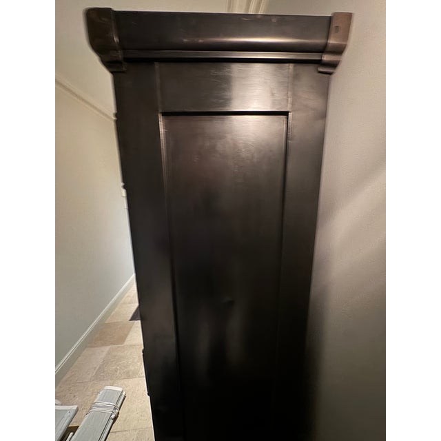 Vintage Gunmetal Steel Safe Cabinet For Sale - Image 11 of 12