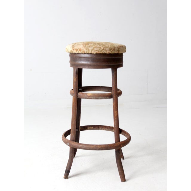 Antique Industrial Stool For Sale - Image 4 of 12